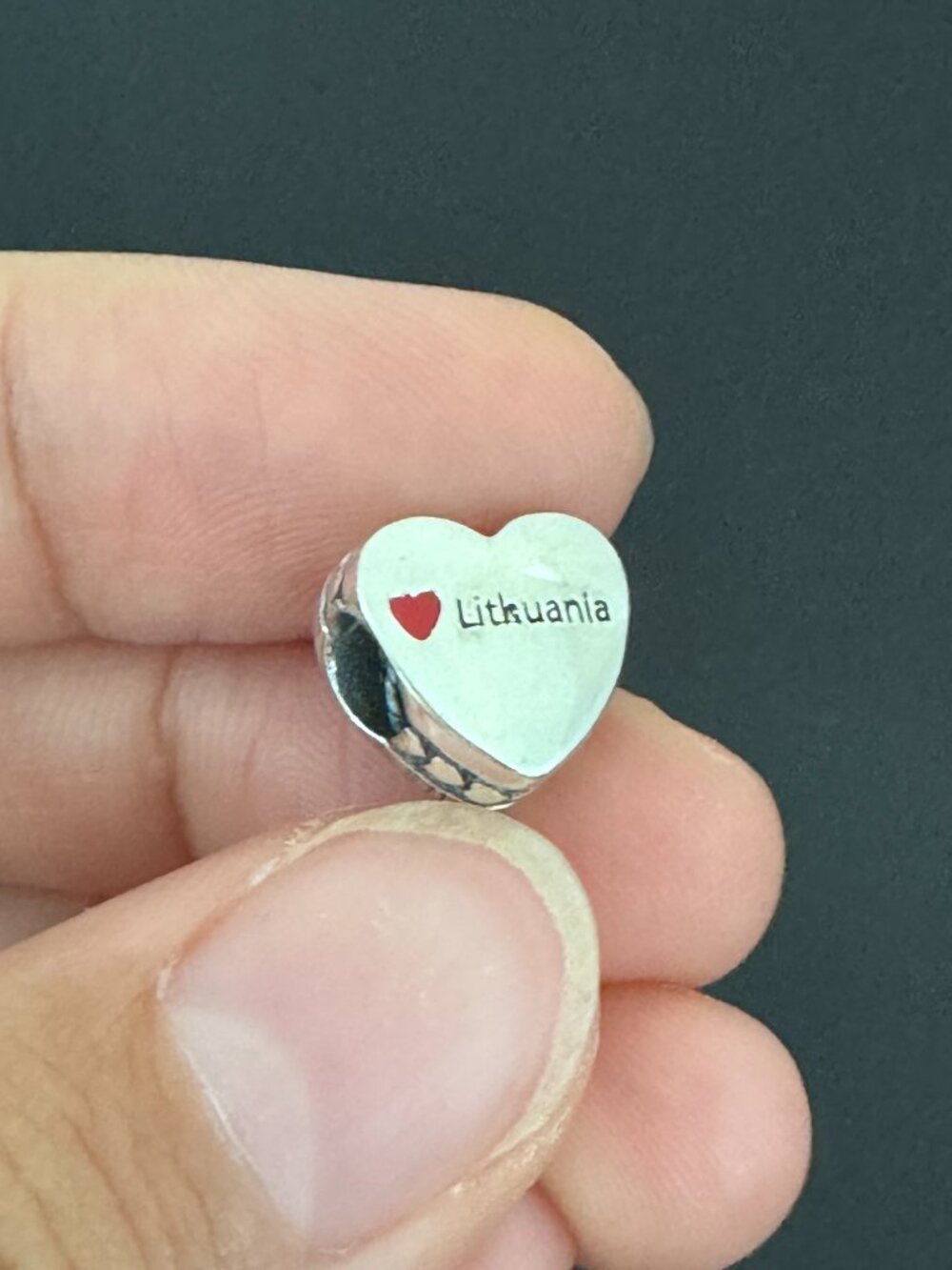Authentic Pandora Lithuania Flag Heart Exclusive Charm - Picture 2 of 7